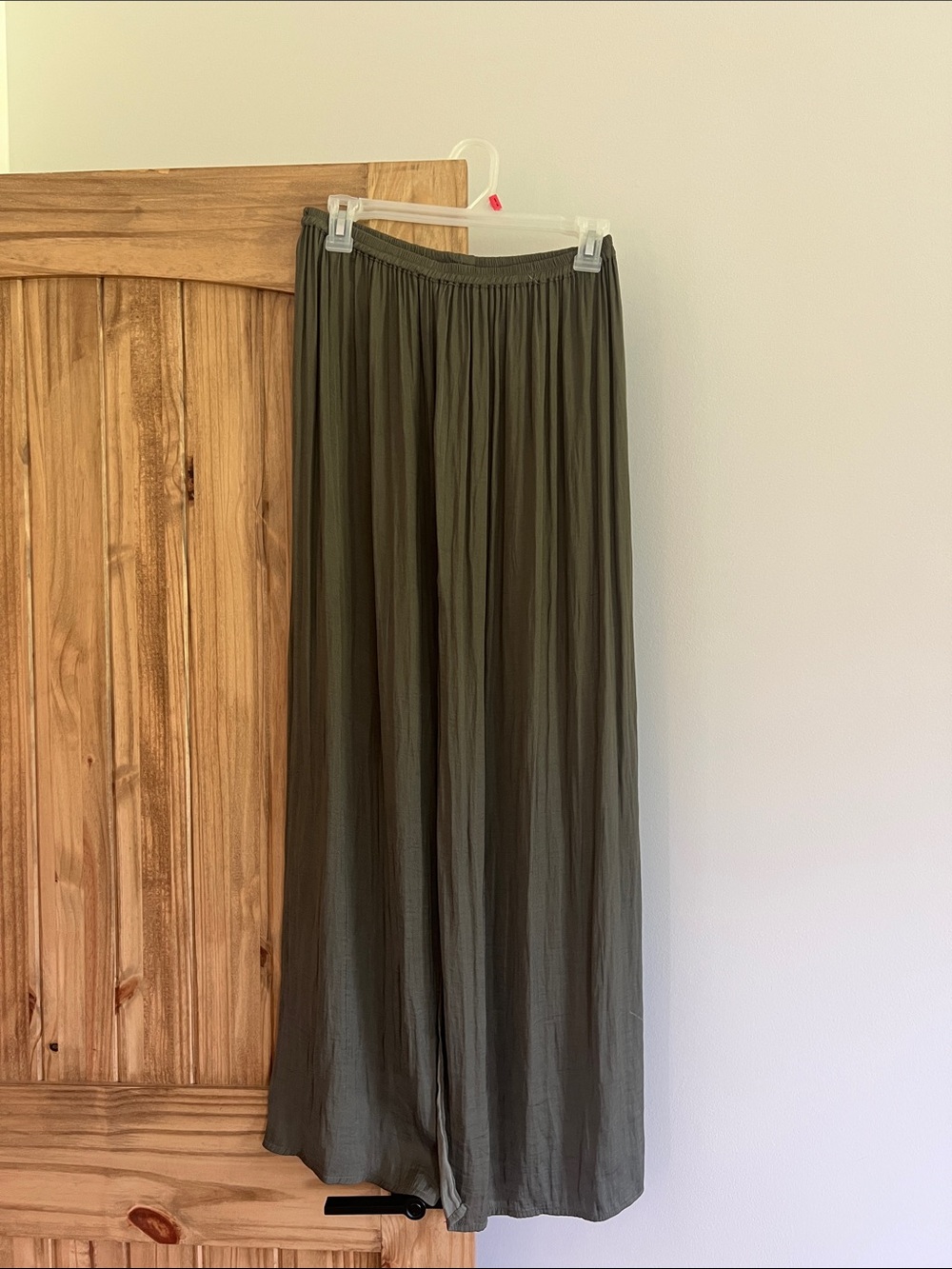 Olive Green Double Slit Maxi Skirt